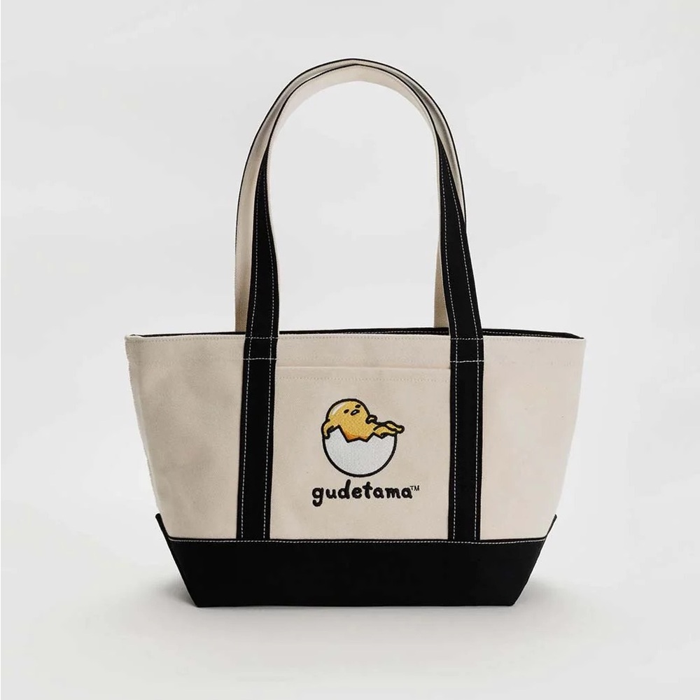 BAGGU EMBROIDERED GUDETAMA - SMALL HEAVYWEIGHT CANVAS TOTE
